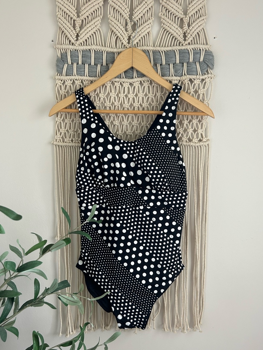 Lands End Polka Dot One-Piece Swimsuit